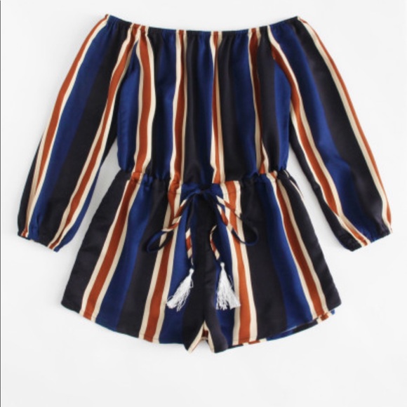 NEW STRIPED ROMPER - Picture 3 of 4